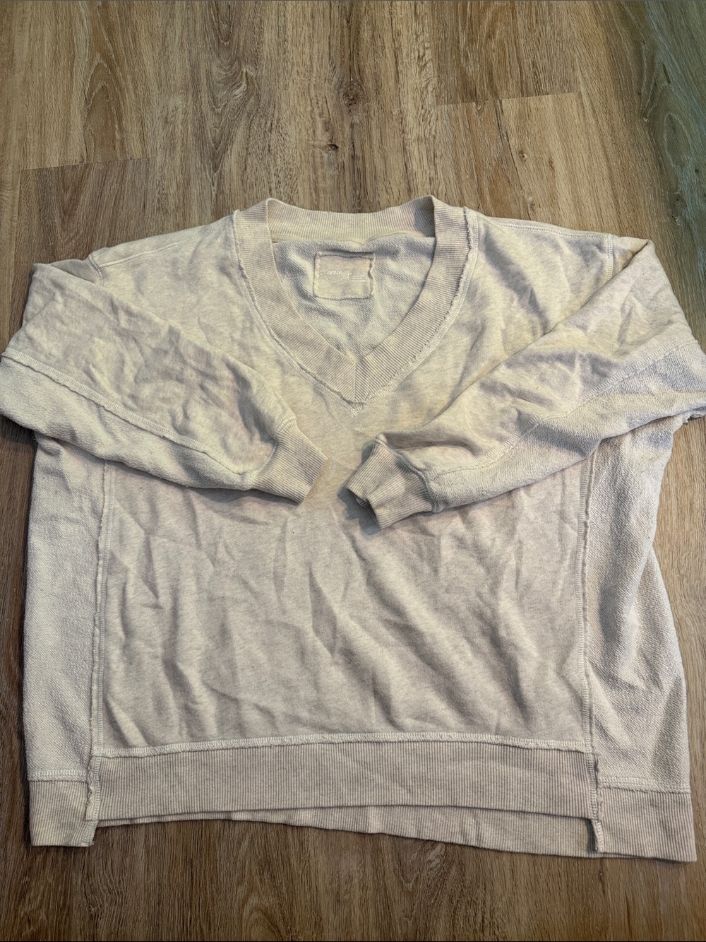 aerie V-Neck Sweater in Light Cream